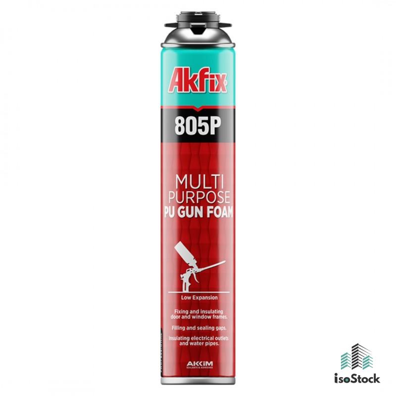 Akfix 805P Spuma poliuretanică multifuncțională, aplicare cu pistol, 750 ml