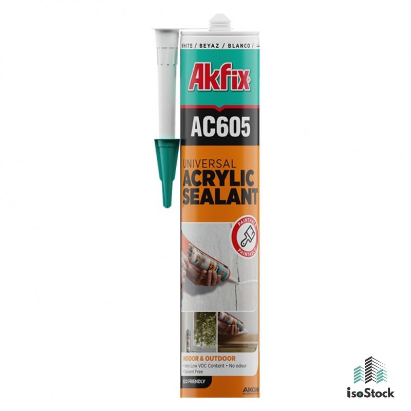 Akfix AC605 Etanșant acrilic pentru construcții Alb, 310 ml