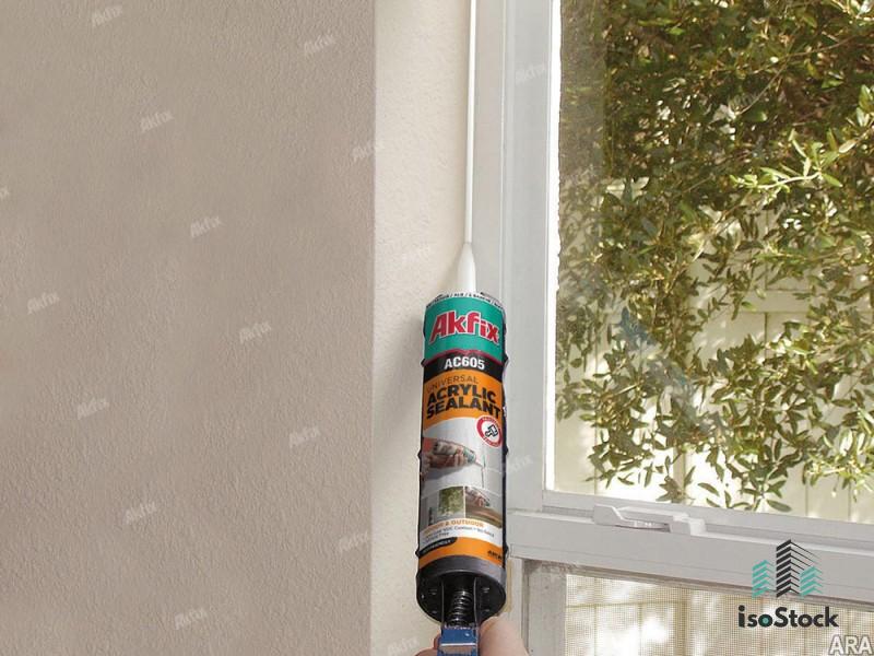 Akfix AC605 Etanșant acrilic pentru construcții Alb, 310 ml