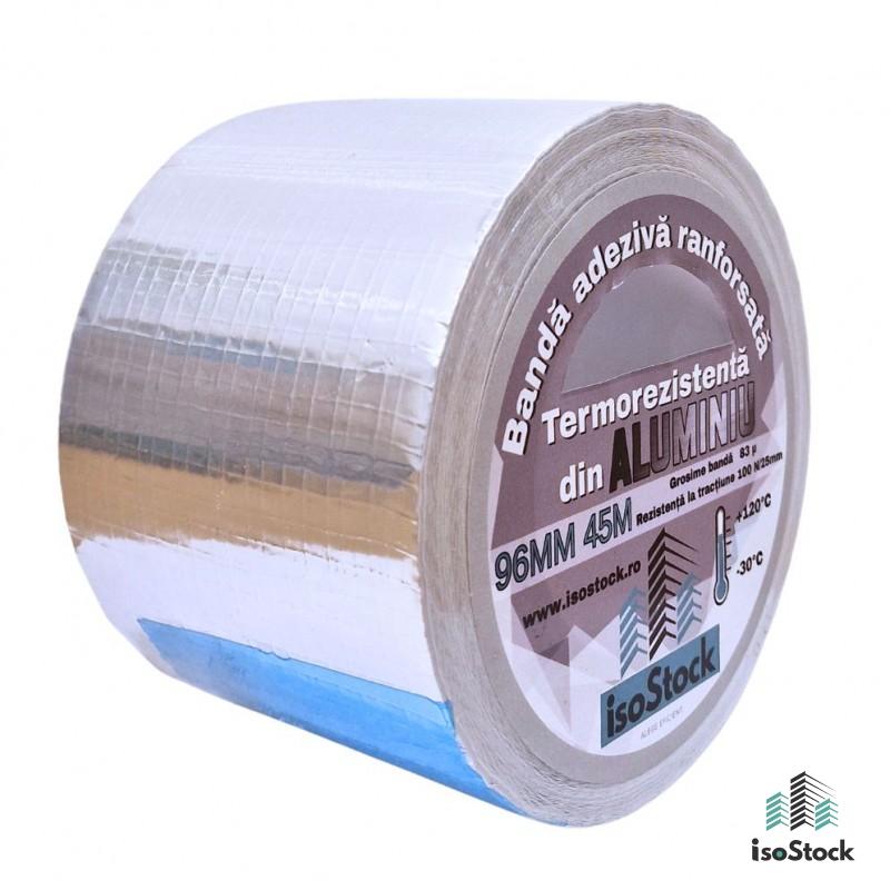 Bandă Adezivă Ranforsată din Aluminiu Termorezistentă 96 mm × 45 m