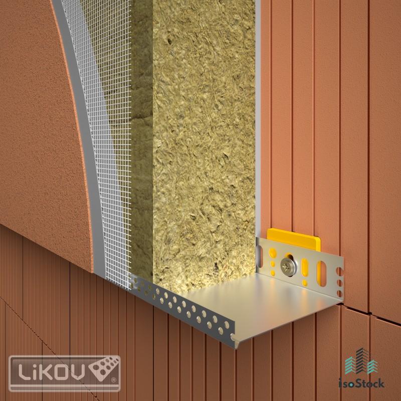 Profil soclu aluminiu pentru izolație de 10 cm, premium, 103 mm/ 0.8 mm/ 2.5 m