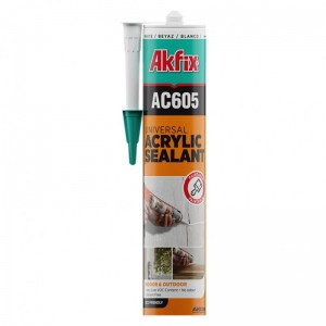 Akfix AC605 Etanșant acrilic pentru construcții Alb, 310 ml