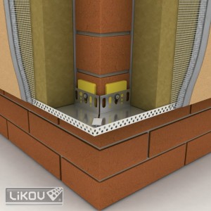 Profil soclu de colț aluminiu pentru izolație de 20cm
